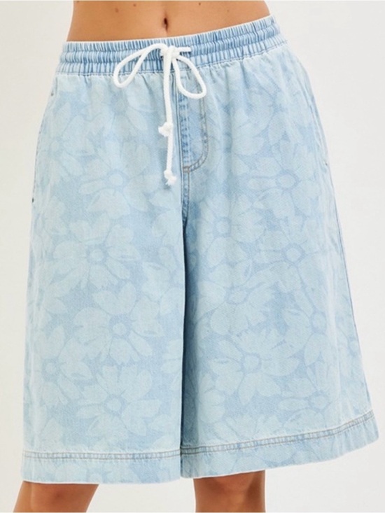 Risen Jeans Pants - NWT RISEN BAND SLOUCHY PRINTED CULOTTE SHORTS Size Medium